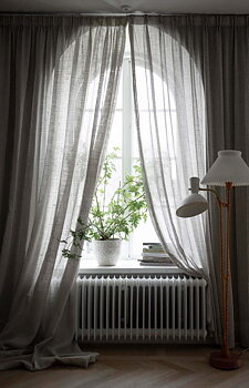 Gardin Ellie halvlinne dubbel bredd Natur Höjd 270 cm