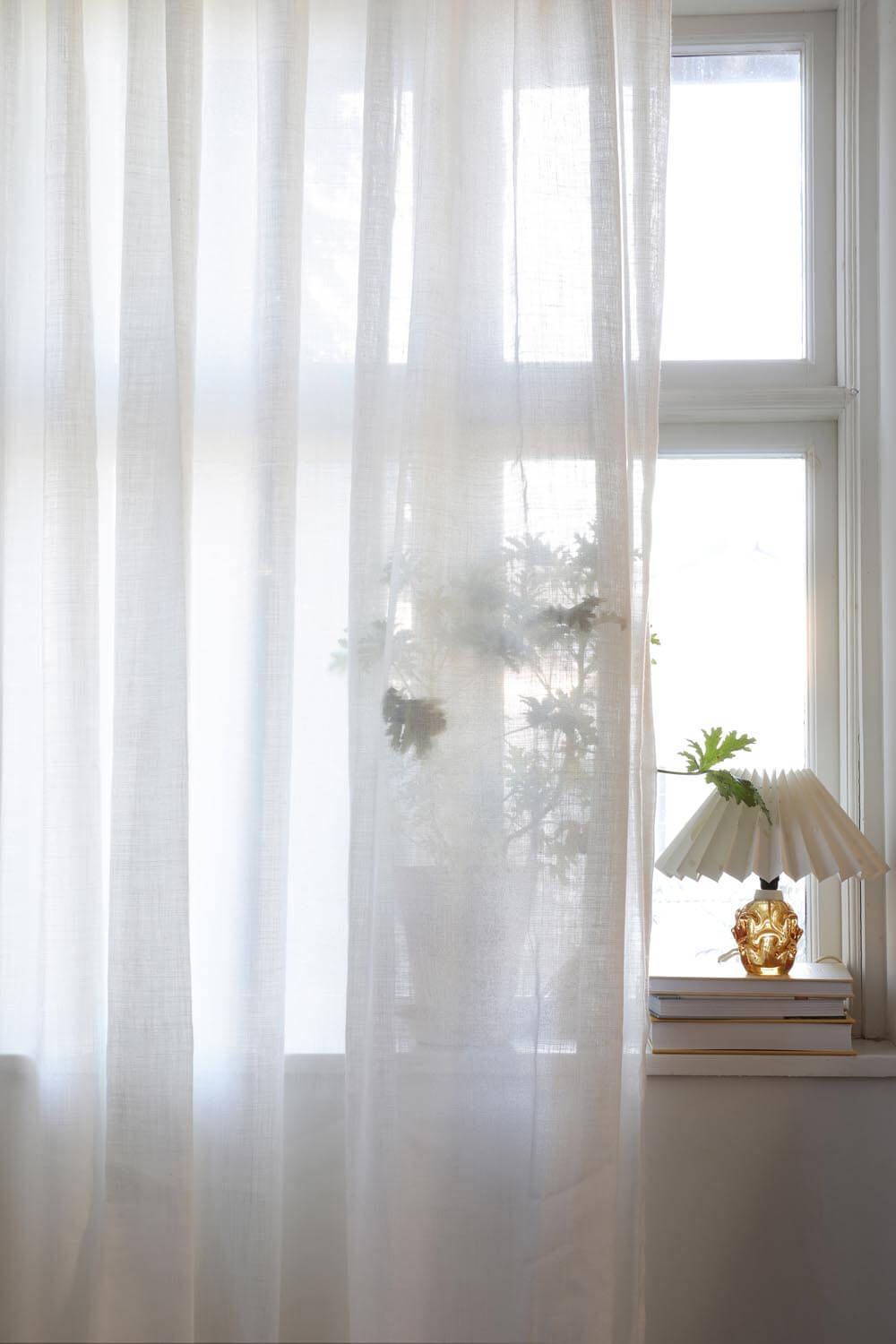 Gardin Sophie halvlinne dubbel bredd Vit Höjd 290 cm - 5