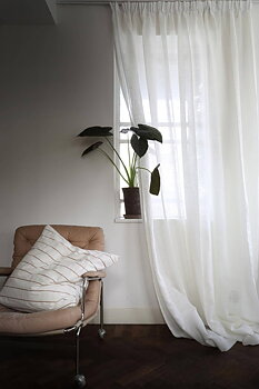 Gardin Alice Linne dubbel bredd Vit Höjd 290 cm