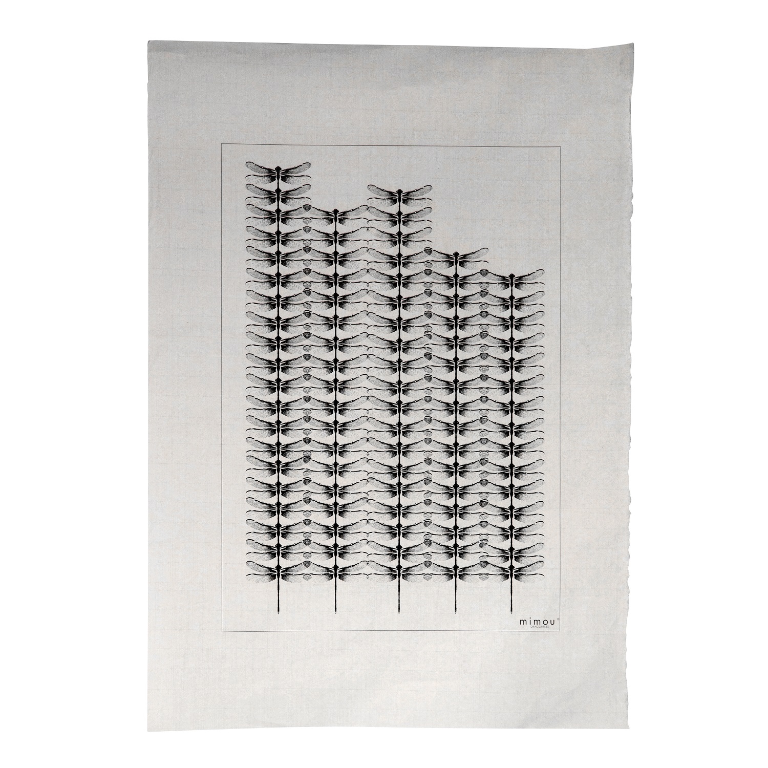 Handtryckt Poster Dragonflies Svart 50x70 cm