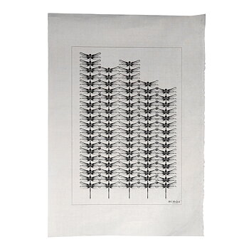 Handtryckt Poster Dragonflies Svart 50x70 cm