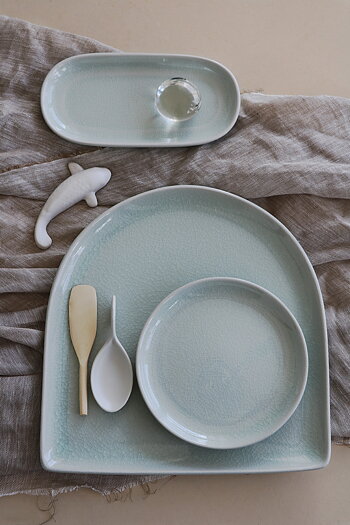 Minifat oval Clear celadon