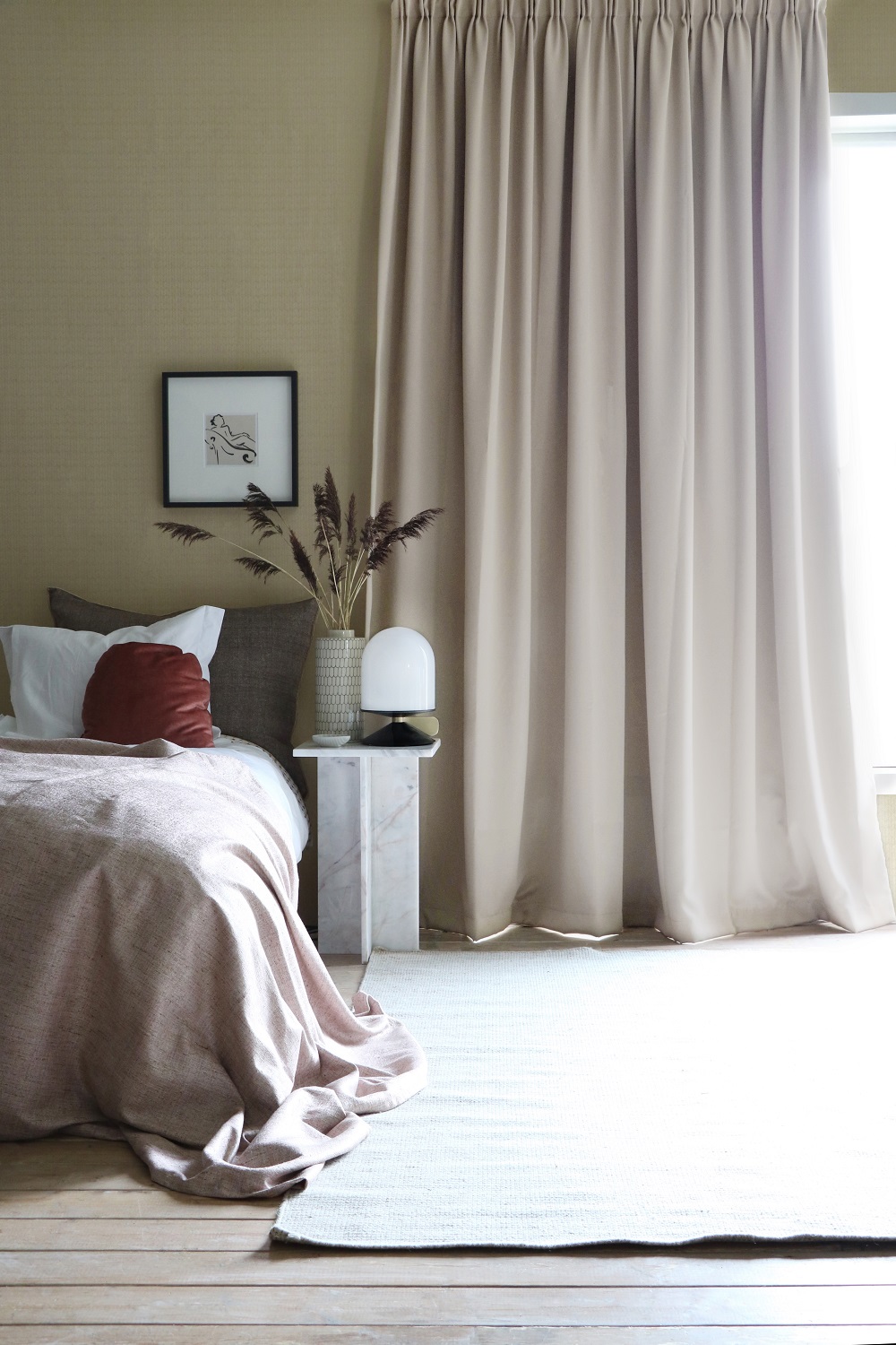 Mörkläggande hotellgardin Sandnatur Höjd 290 cm - 4