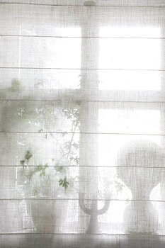 Hissgardin Ellie Natur halvlinne 100 cm bred 220 cm hög