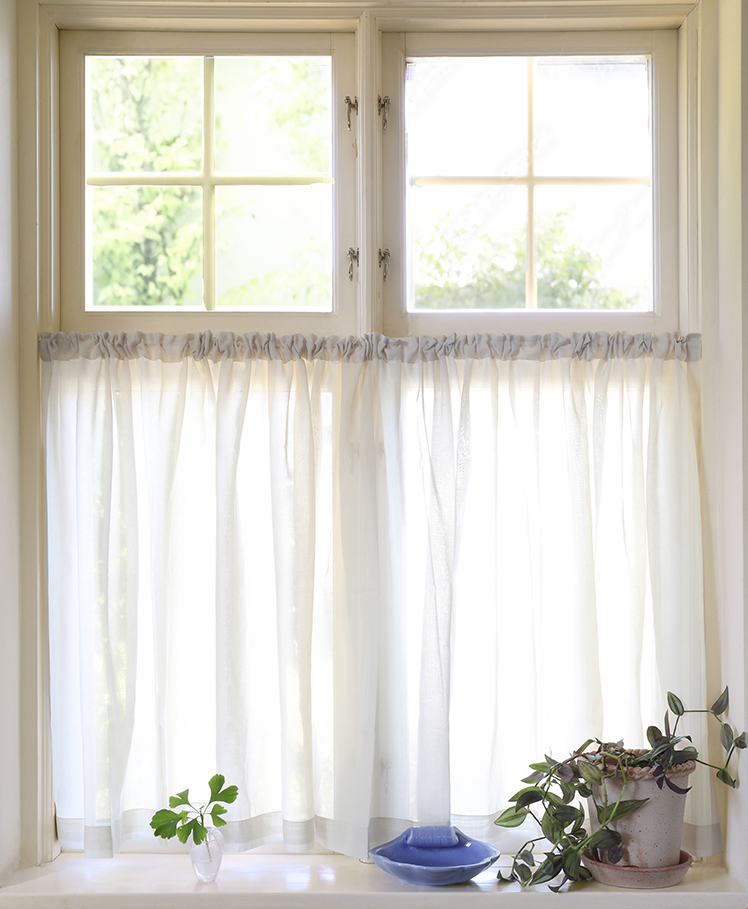 Cafégardin Grace natur dubbel bredd Höjd 65 cm