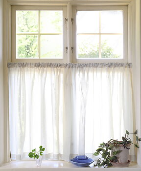 Cafégardin Grace natur dubbel bredd Höjd 65 cm