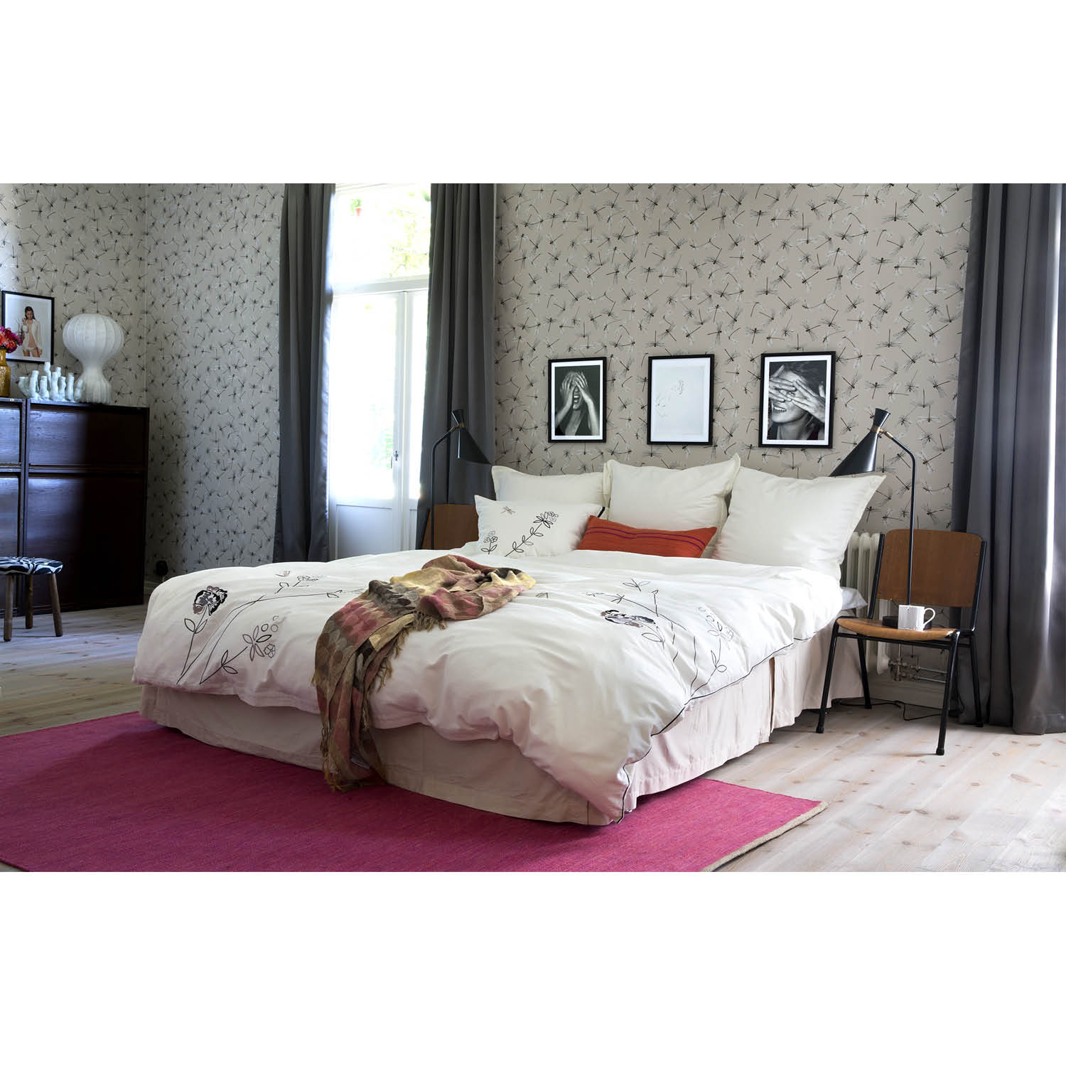 Hotellörngott Vintage Flower Pearl/black 65x65 cm - 3