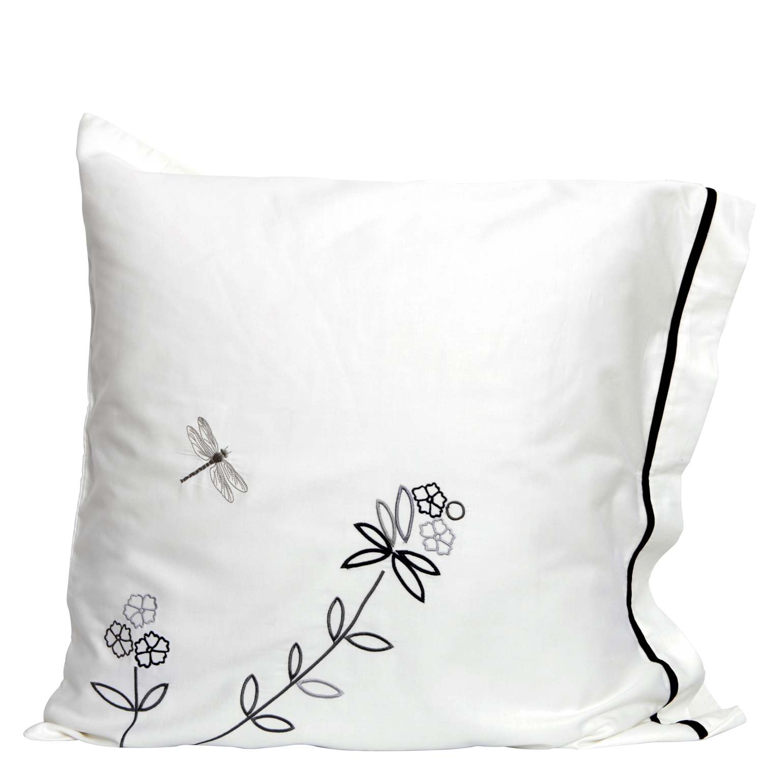 Hotellörngott Vintage Flower Pearl/black 65x65 cm