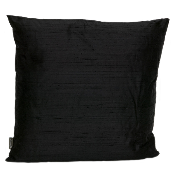 Kudde Handvävd Siden Svart 50X50