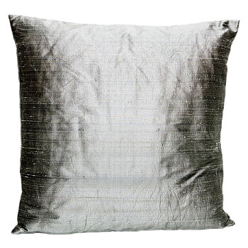 Kudde Handvävd Siden Silver 50X50