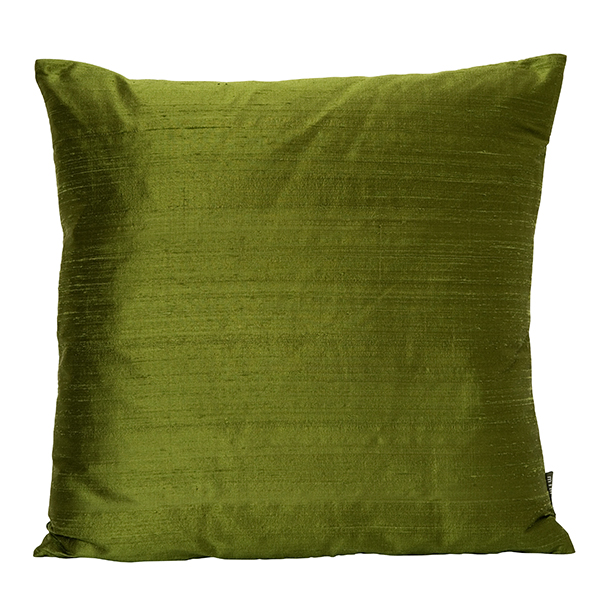 Kudde Handvävd Siden Mossgrön 50X50