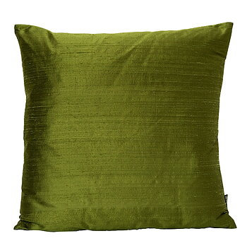 Kudde Handvävd Siden Mossgrön 50X50