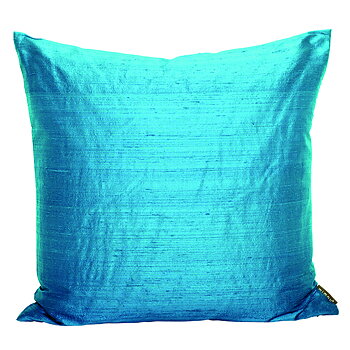 Kudde Handvävd Siden Turkos 50X50