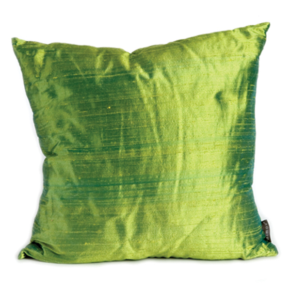 Kudde Handvävd Siden Grön 50X50