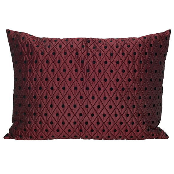 Kudde Jaquard/Sammet Burgundy 50X70