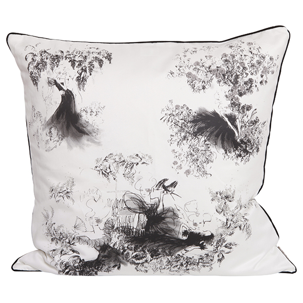 Kudde Toile Mesdames Svart 50X50