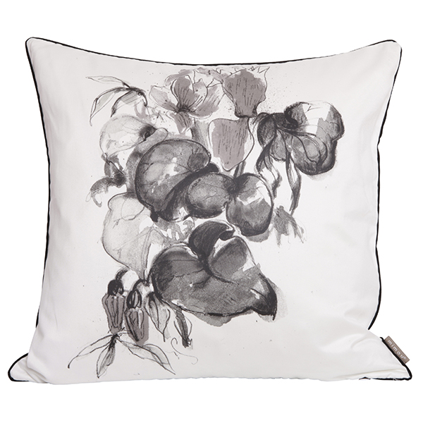 Kudde Cyclamen Gråsvart 50X50