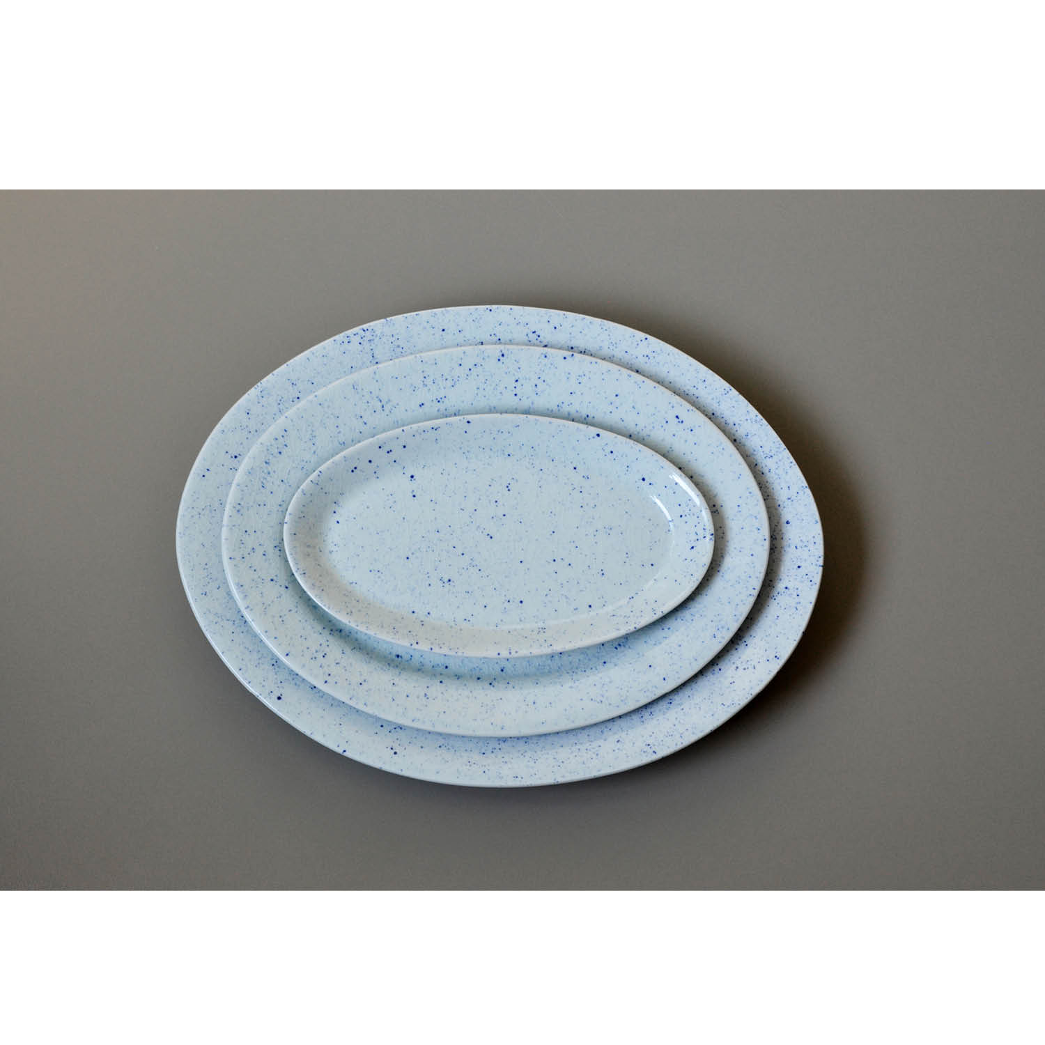 Tallrik oval 25 cm PURE Stain blue - 4