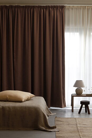 Mörkläggande Hotellgardin Kolabrun Höjd 290 cm