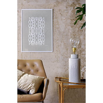 Handtryckt Poster New York Peace Vit 50x70 cm