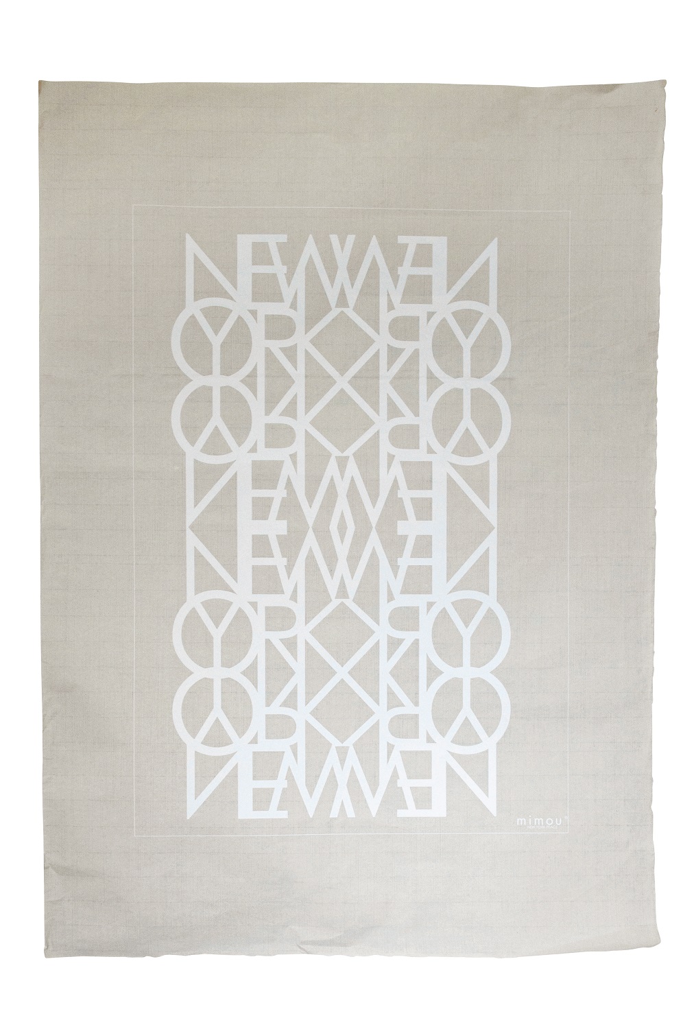 Handtryckt Poster New York Peace Vit 50x70 cm