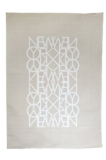 Handtryckt Poster New York Peace Vit 50x70 cm