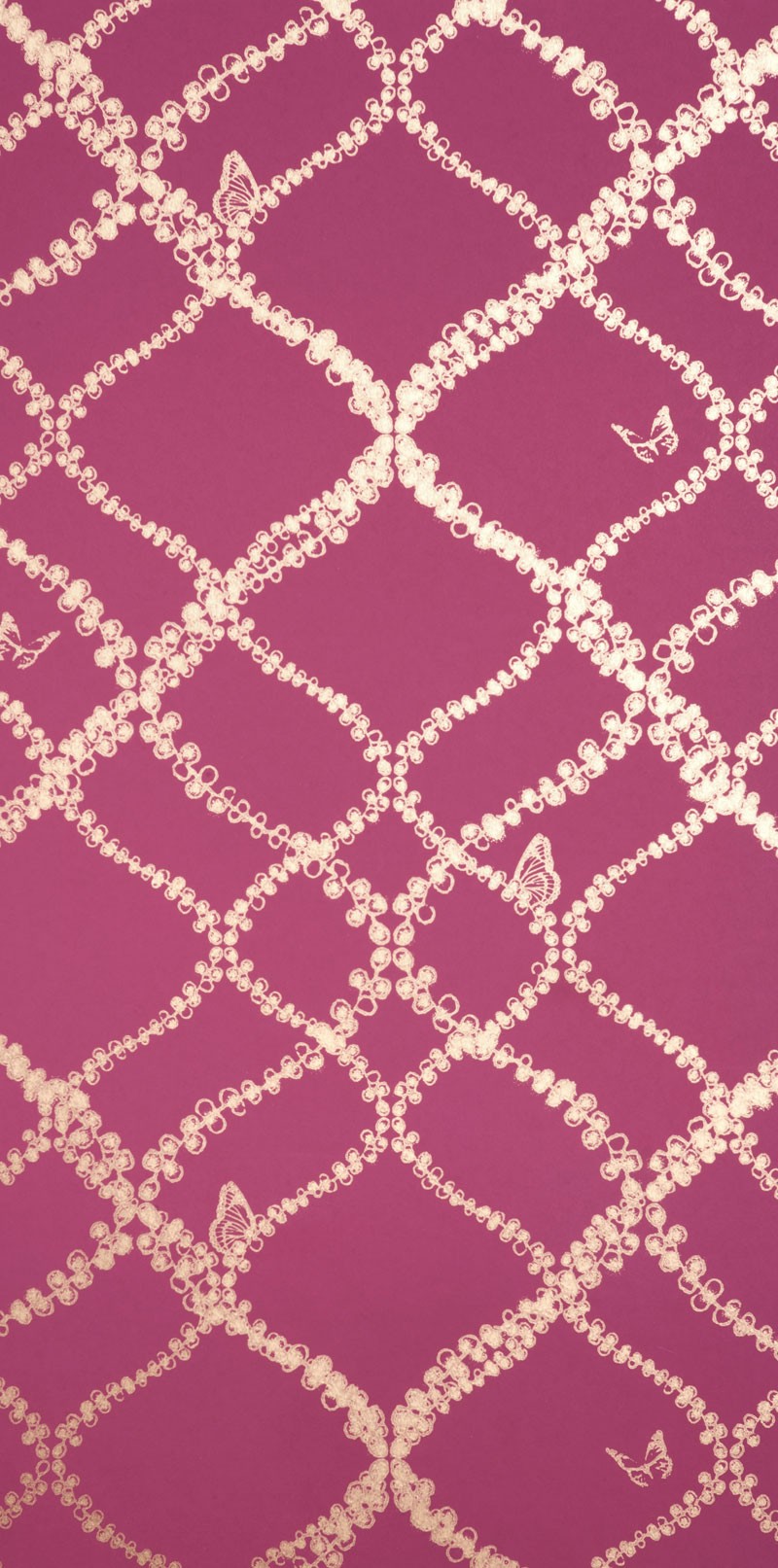 Tapet Trellis Fuchsia/Gold