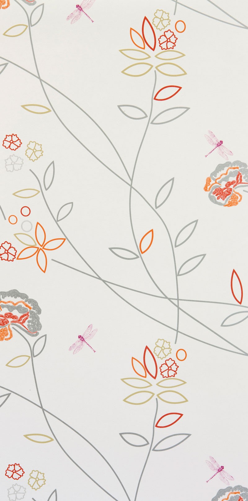 Tapet Vintage Flower natural orange - 2