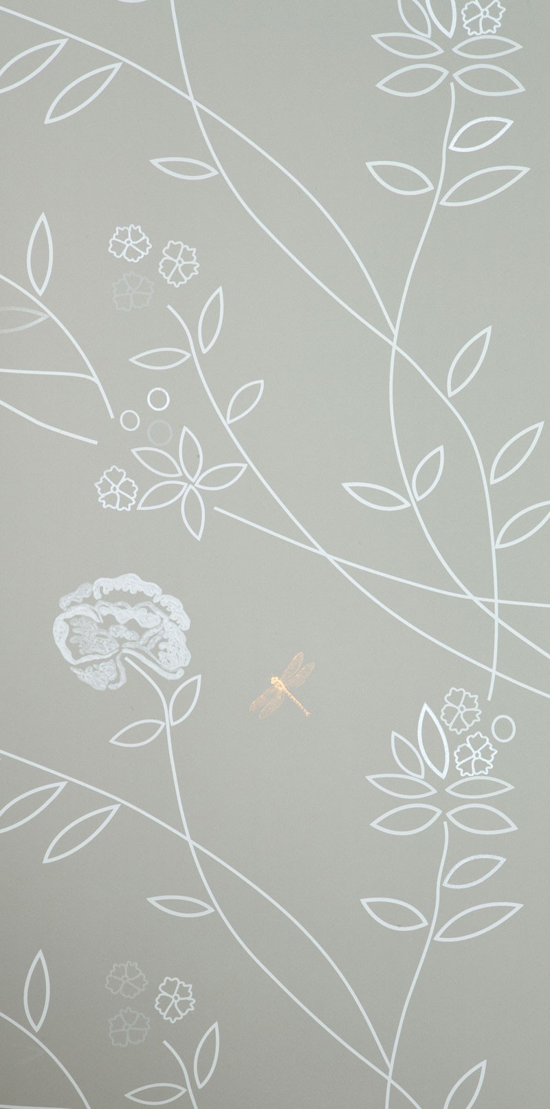 Tapet Vintage Flower Grey