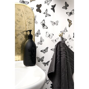 Tapet Butterfly White/Black