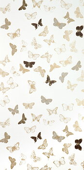 Tapet Butterfly White/Brass