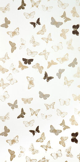 Tapet Butterfly White/Brass