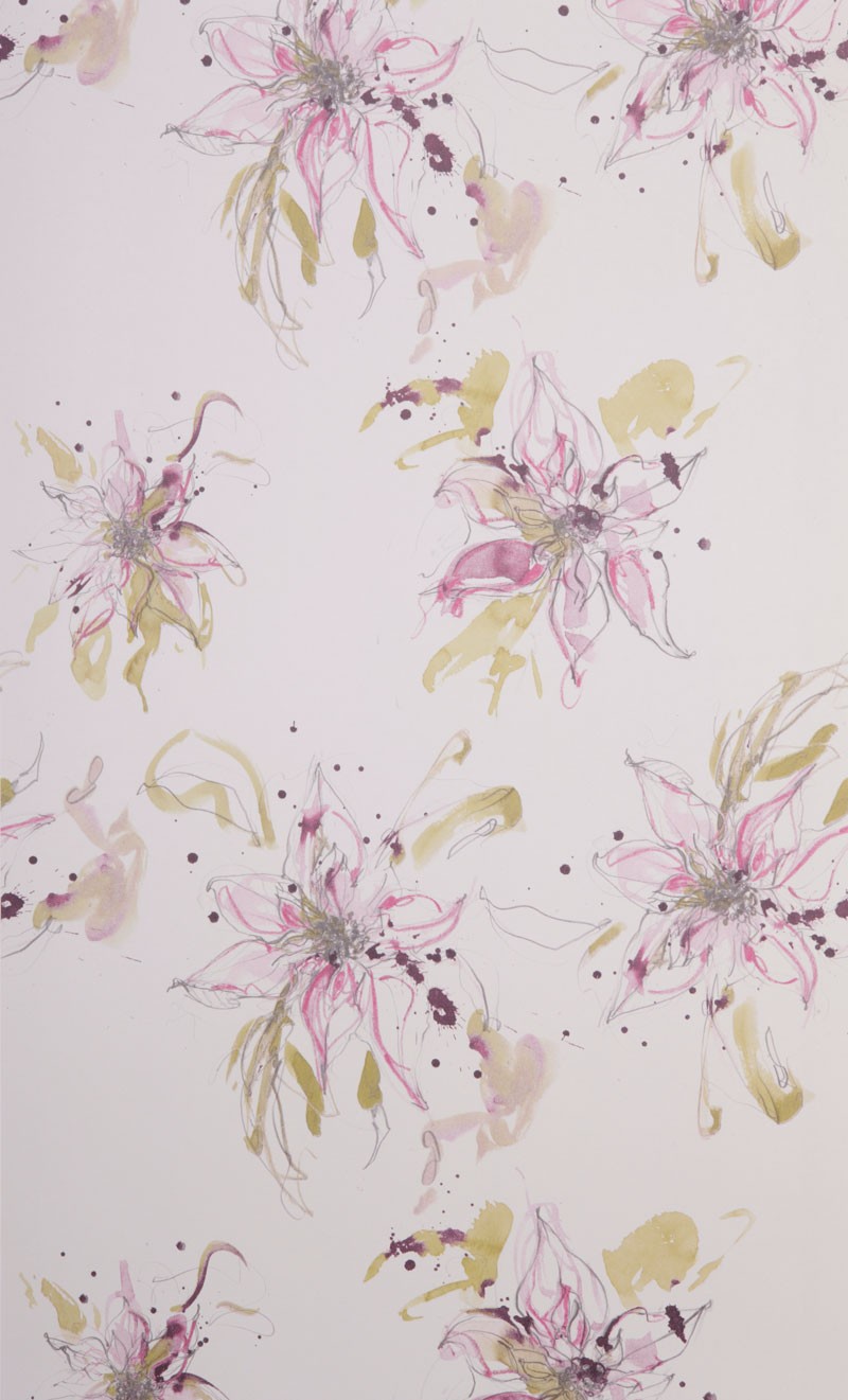 Tapet Poinsettia Green/Lilac - 2