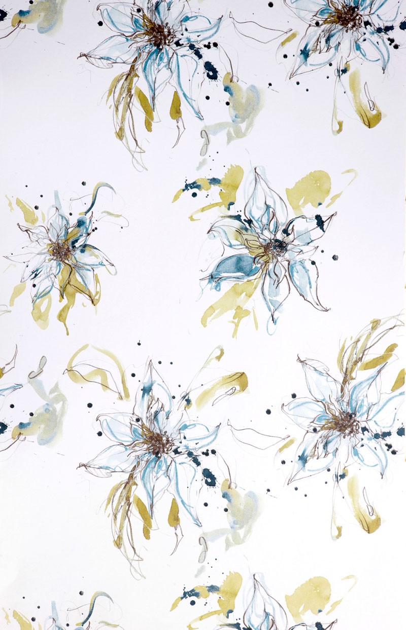 Tapet Poinsettia Turquoise