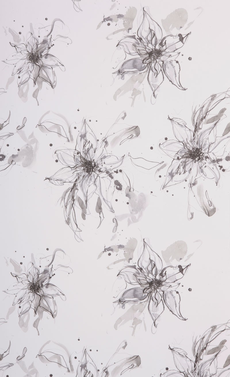 Tapet Poinsettia Graphite