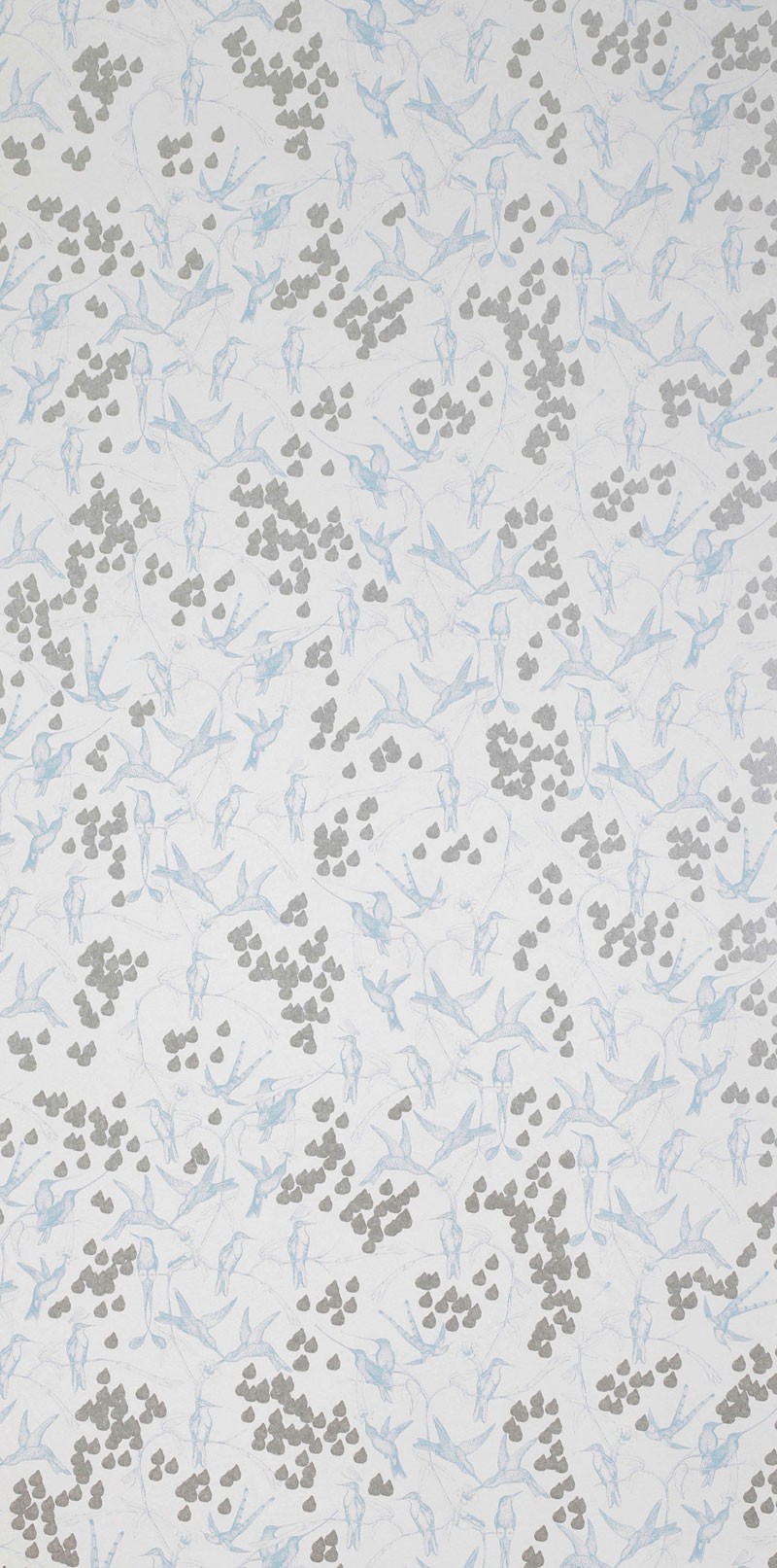 Tapet Rainbirds Natural/Turquoise