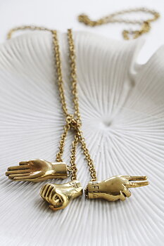 Halsband Sten, sax, påse mässing