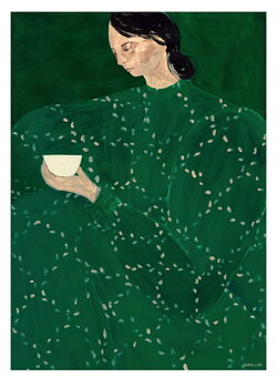 Poster Coffee Alone At Place De Clichy 50x70 cm