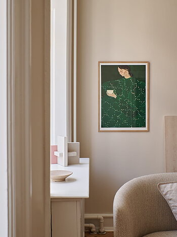 Poster Coffee Alone At Place De Clichy 50x70 cm
