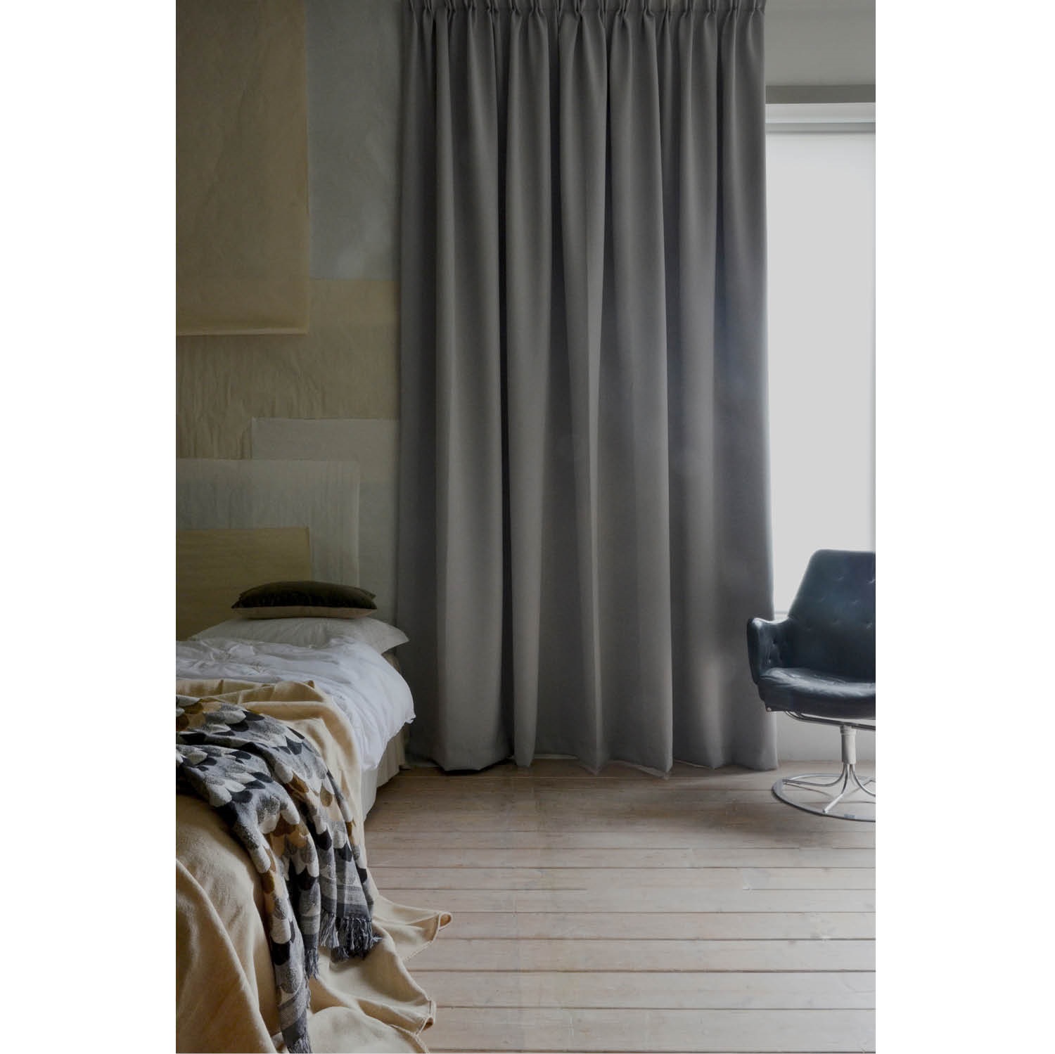 Mörkläggande hotellgardin Grå Höjd 290 cm