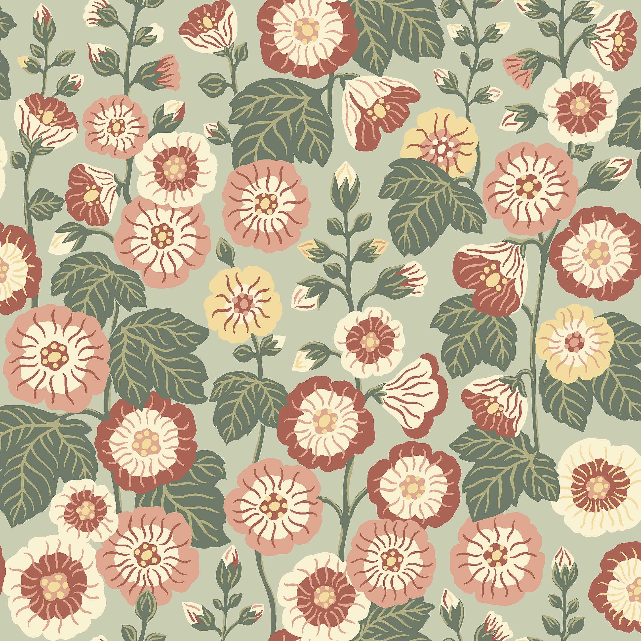 Happy Hollyhocks - 9172
