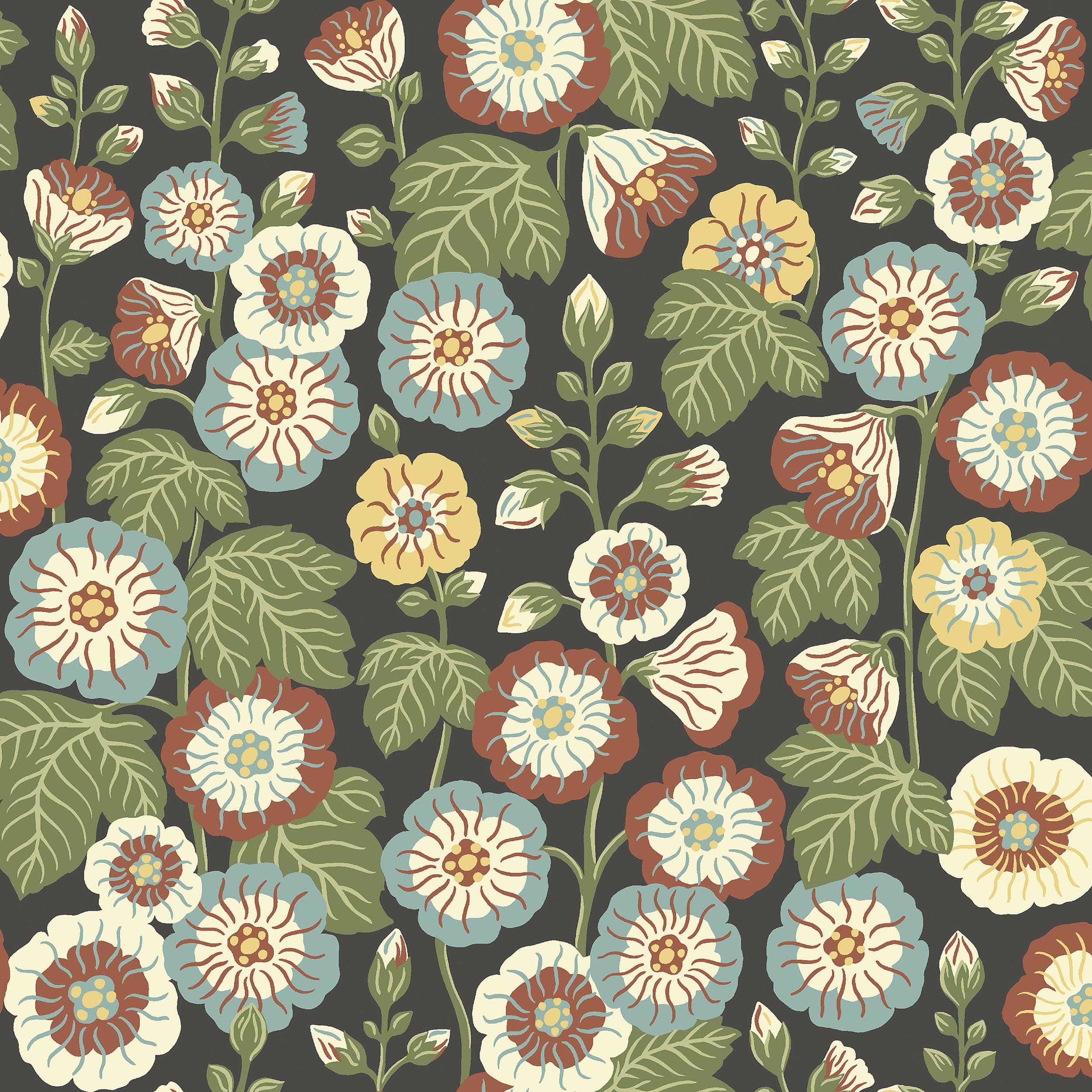 Happy Hollyhocks - 9173