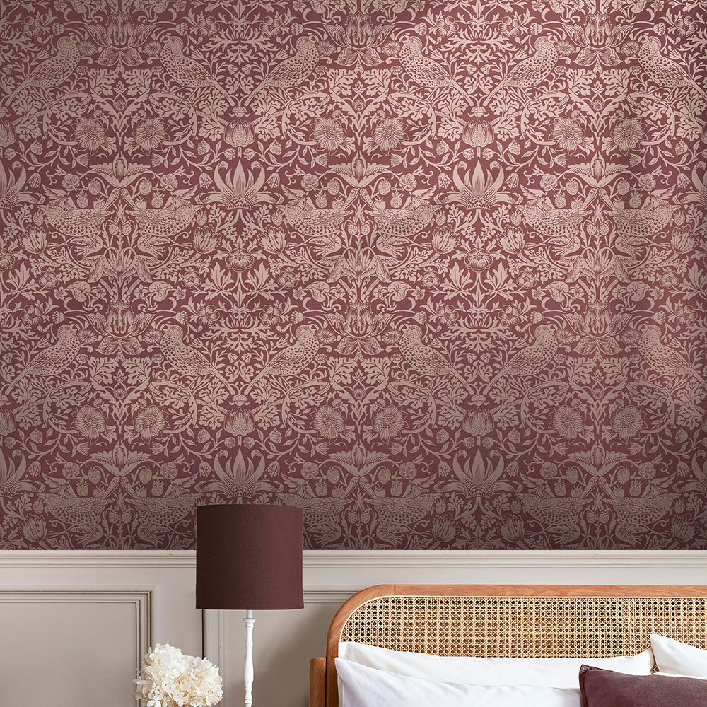 Strawberry Thief Fibrous Burgundy - 124235 - 2
