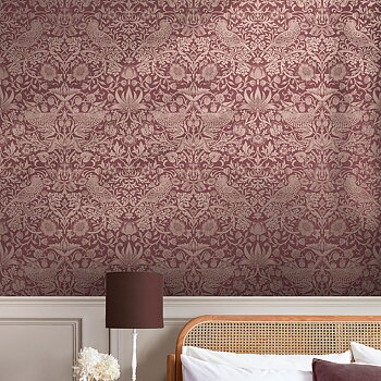 Strawberry Thief Fibrous Burgundy - 124235