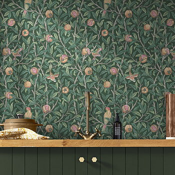 Bird & Pomegranate Deep Green - 124260