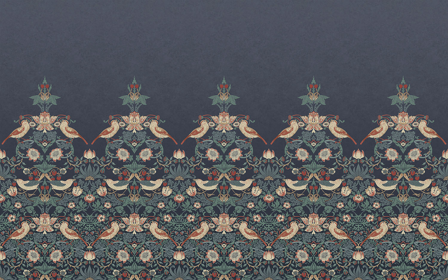 Strawberry Thief Navy Mural - 125292