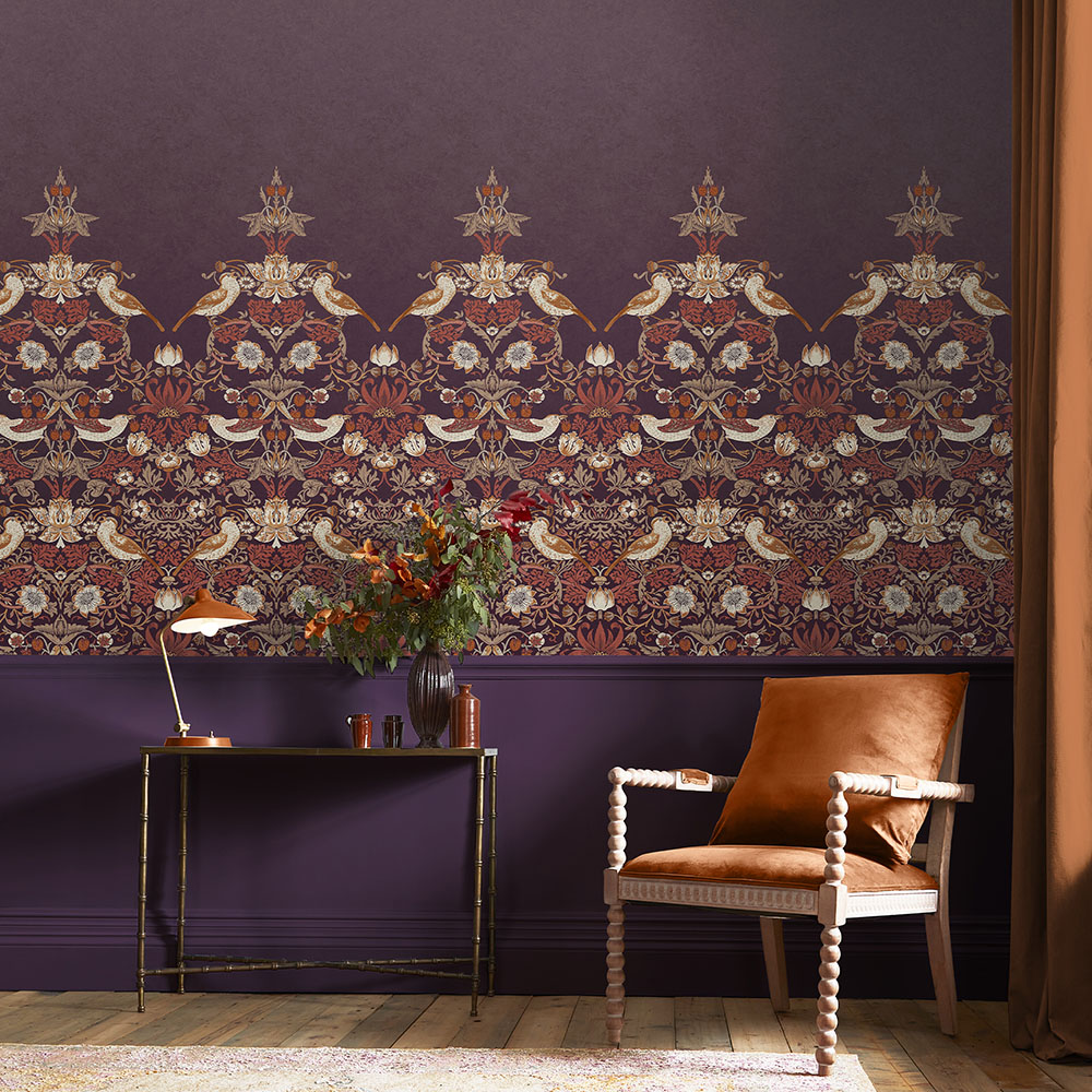 Strawberry Thief Plum Mural - 125301 - 2