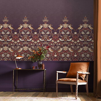Strawberry Thief Plum Mural - 125301
