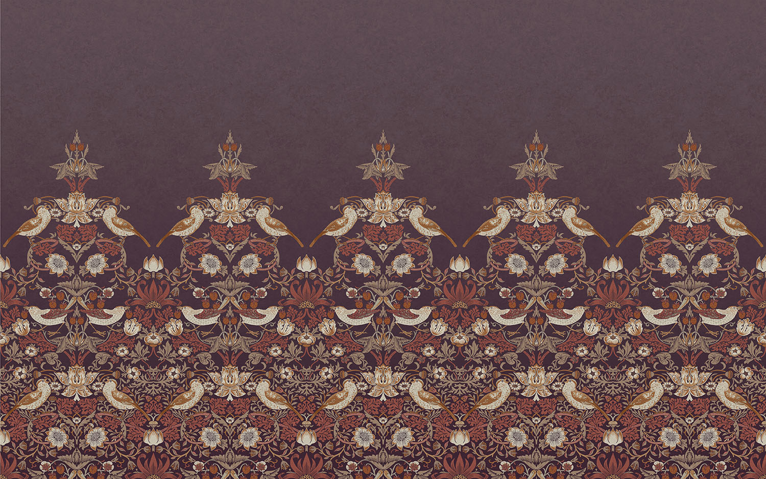 Strawberry Thief Plum Mural - 125301