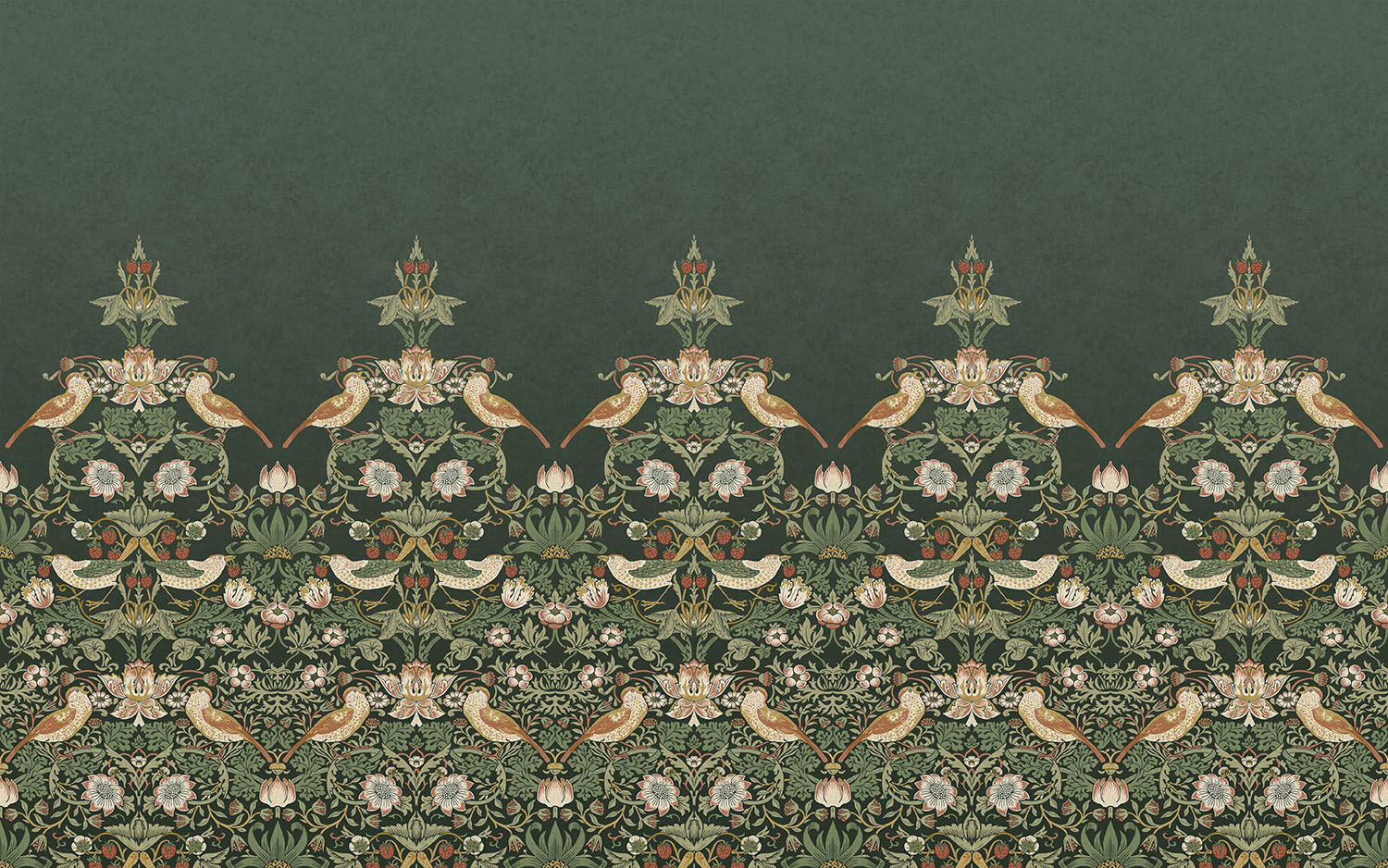 Strawberry Thief Green Mural - 125310